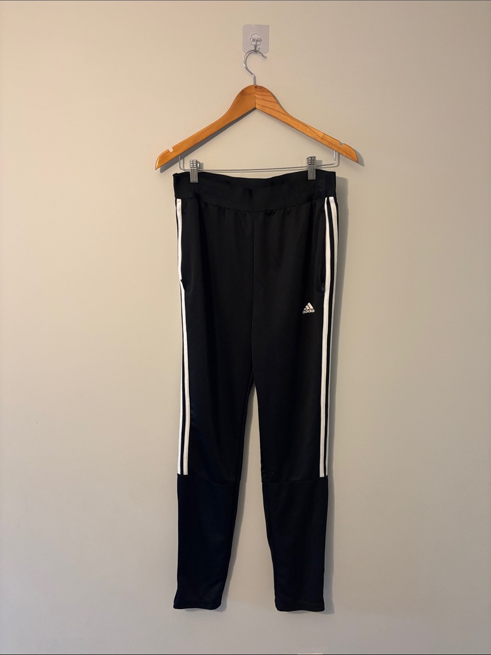 adidas Black Jogger Pants with White Side Stripes and Logo - Kids